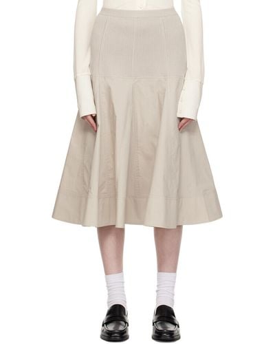 3.1 Phillip Lim Grey Panelled Midi Skirt - Natural