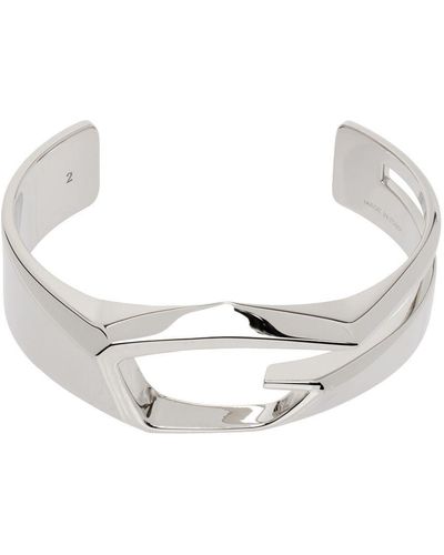 Givenchy Silver G Cut Cuff Bracelet - Black