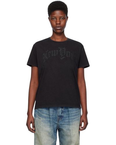 R13 T-shirt 'new york' noir