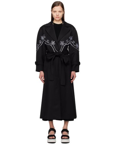 Chloé Embroidered Coat - Black