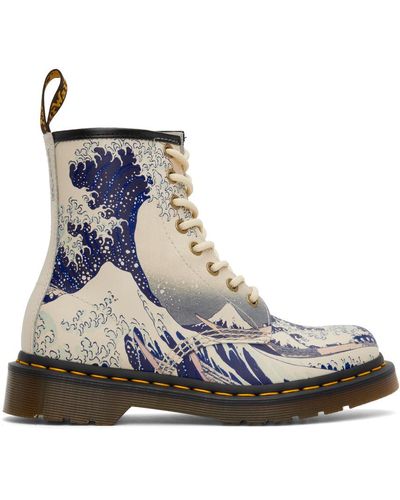 Dr. Martens Off-white The Met Edition 1460 Great Wave Boots - Blue