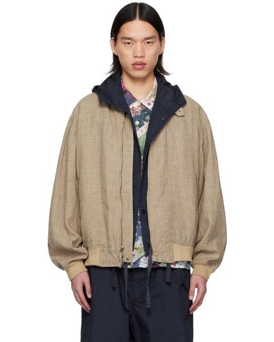 Engineered Garments Check Bomber Jacket - Natural