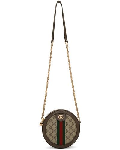 Gucci Ophidia Mini Round GG Supreme Canvas & Leather Crossbody - Multicolor