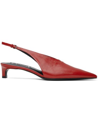 Jil Sander Chaussures à petit talon rouges à bride arrière - Noir