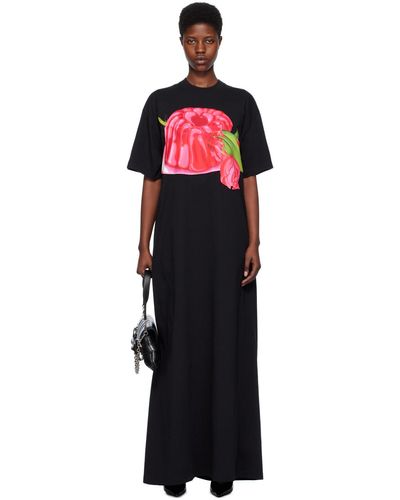 Gucci Jelly And Rose-print Cotton-jersey T-shirt Maxi Dress - Black