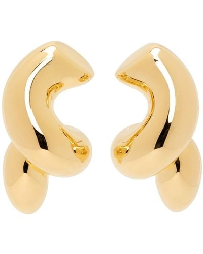 Bottega Veneta Gold Twist Earrings - Metallic