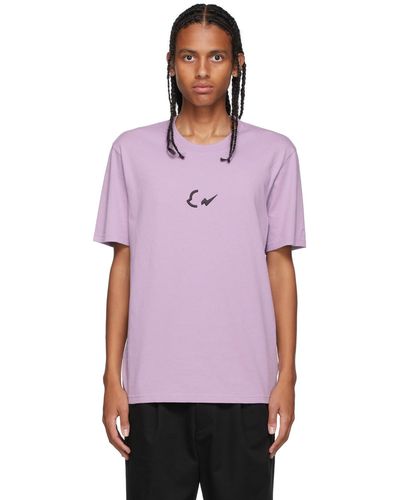 Moncler Genius 7 Moncler Frgmt Hiroshi Fujiwara Purple Embroidered Logo T-shirt