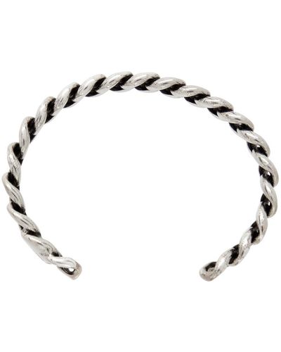 Saint Laurent Curb Chain Cuff Bracelet - Metallic