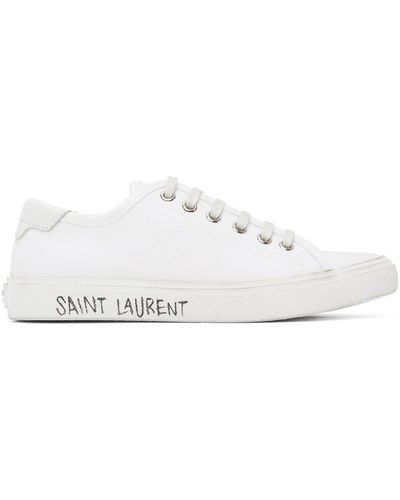 Saint Laurent Canvas Malibu Trainers - White