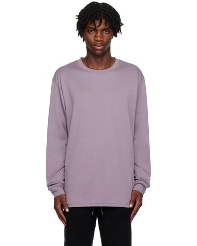 Attachment Double-face Long Sleeve T-shirt - Purple