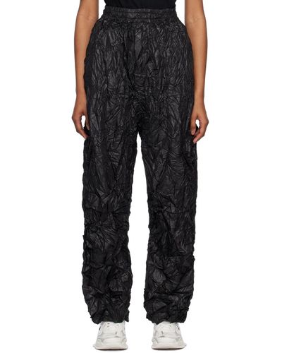 we11done Crinkled Track Trousers - Black