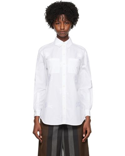 Burberry Chemise en soie EKD - Blanc