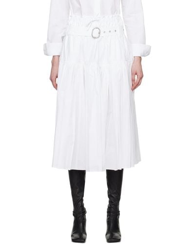 Jil Sander Pleated Midi Skirt - White
