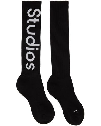 Acne Studios Logo Jacquard Socks - Black