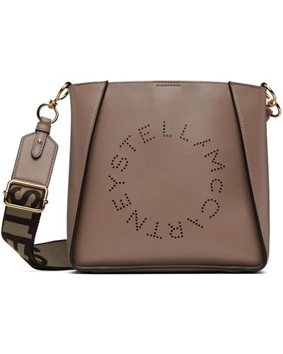 Stella McCartney Taupe Logo Crossbody Bag - Black
