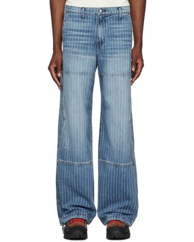 Rhude Wabash Reza Double Knee Jeans - Blue