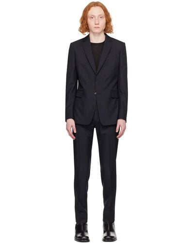 Dries Van Noten Navy Slim Fit Suit - Black