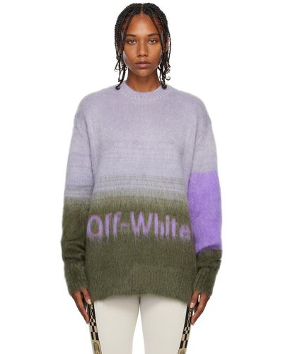 Off-White c/o Virgil Abloh Purple & Green Helvetica Sweater