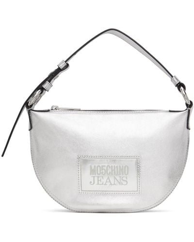 Moschino Jeans Laminated Bag - White