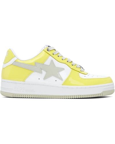 A Bathing Ape Ssense Exclusive Yellow Sta Trainers - Black