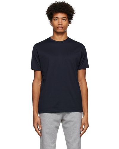 Sunspel T-shirt bleu marine - Noir