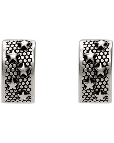 Maison Margiela Silver Star Earrings - Black