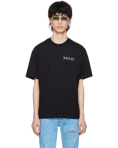 Amiri T-shirt noir à logo baroque