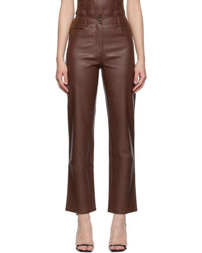 Miaou Brown Junior Faux-leather Trousers