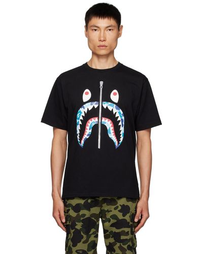 A Bathing Ape Black Abc Camo Shark T-shirt