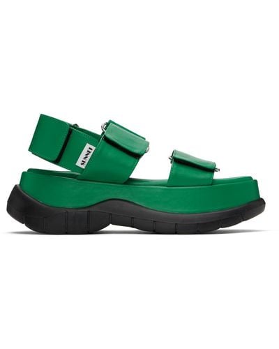 Sunnei Ssense Exclusive Platform Sandals - Green