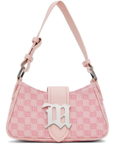MISBHV Pink Jacquard Monogram Small Shoulder Bag