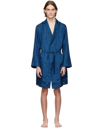 Men's Luxury Dressing Gowns and Robes, Quilted Satin and Cotton Jacquard  Housecoat