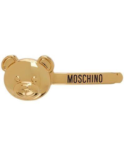 Moschino Gold Teddy Family Hair Clip - Black