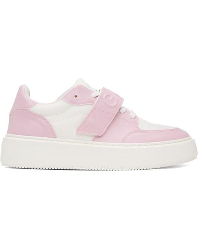 Ganni Pink & White Sporty Trainers - Black
