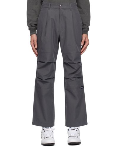 Uniform Bridge Pantalon gris à nervures - Noir