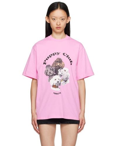 MSGM Puppy Club Tシャツ - ピンク