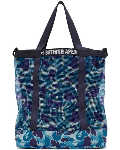 A Bathing Ape Cabas bleu à motif camouflage abc