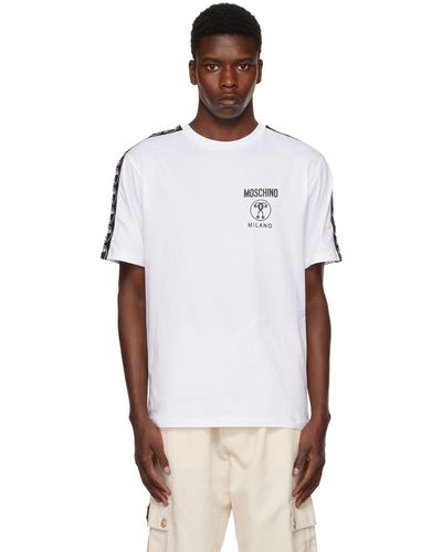 Moschino T-shirt blanc à image à logo - Multicolore