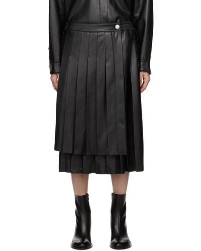 Han Kjobenhavn Pleated Faux-leather Midi Skirt - Black