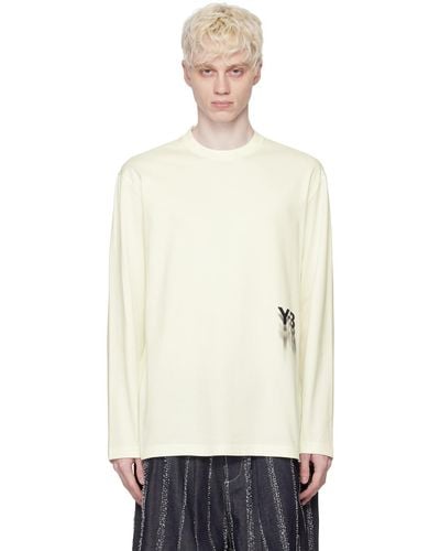 Y-3 Off-white Graphic Long Sleeve T-shirt - Black