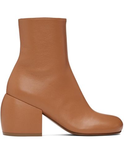 Dries Van Noten Tan Zip Boots - Brown