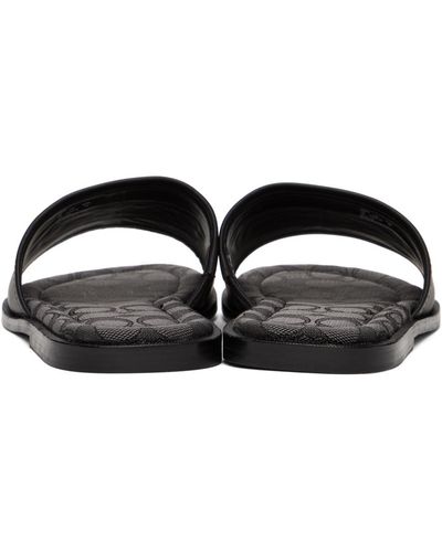 COACH Signature Jacquard Sandals - Black