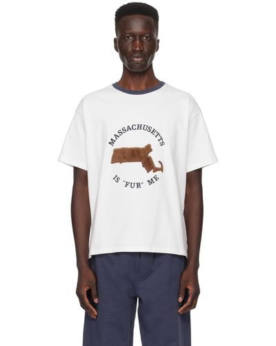 Bode T-shirt 'fur me' blanc - Noir