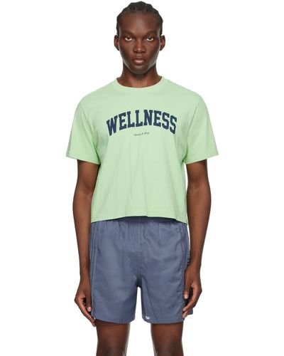 Sporty & Rich Sportyrich t-shirt vert à logo wellness de style collégial