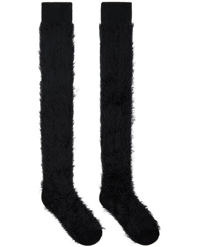 Sacai Faux-shearling Socks - Black