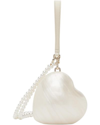 Simone Rocha Off-white Micro Heart Bag - Natural