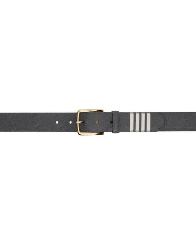 Thom Browne Thom E Grey 4-bar Belt - Black