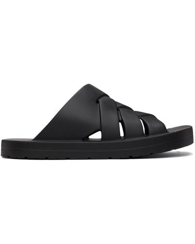 Bottega Veneta Black Slip-on Sandals