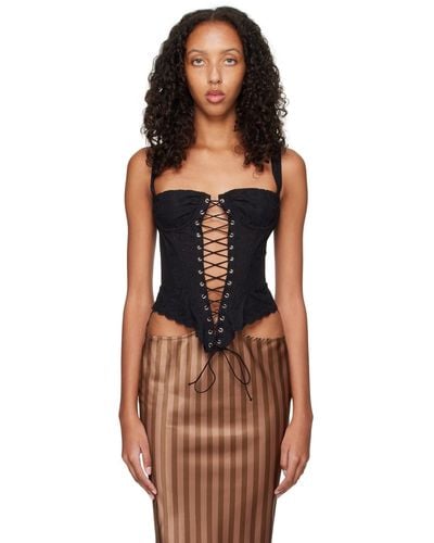 Miaou Ssense Work Capsule – Deville Corset - Black