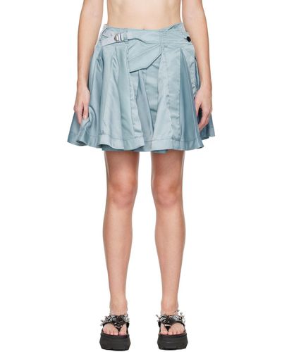 Sacai Short bleu à plis